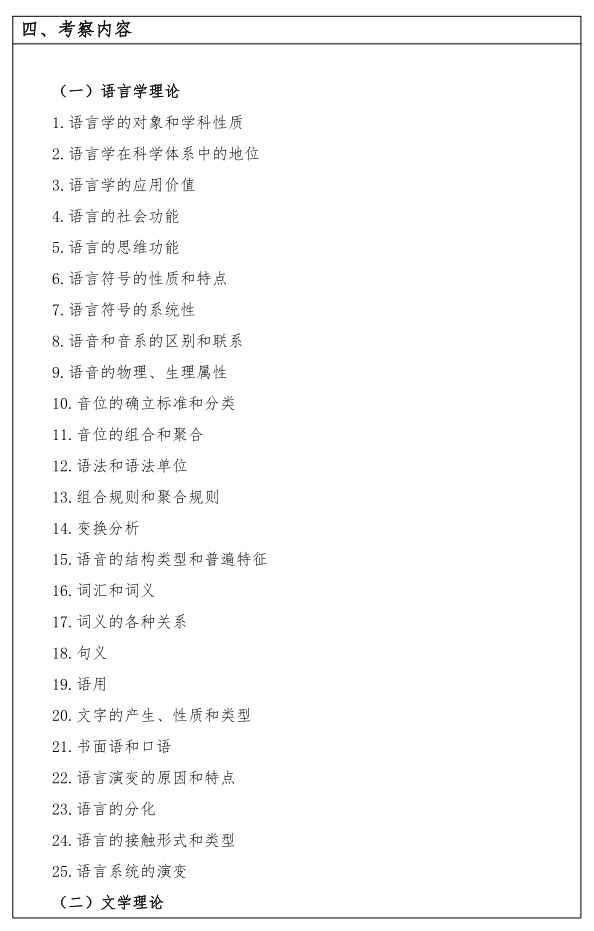 江汉大学研究生考试大纲 语言与文学理论考试大纲
